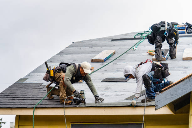 Professional Gutter Installation technician working in Saint Charles, MI